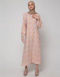 Annisa Long Sleeve Maxi Dress Puff Sleeve Tie Waist Print