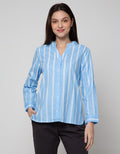 St. Yves Long Blouse Cotton Slub Print