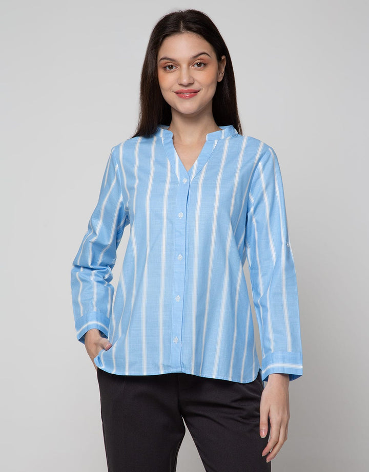St. Yves Long Blouse Cotton Slub Print
