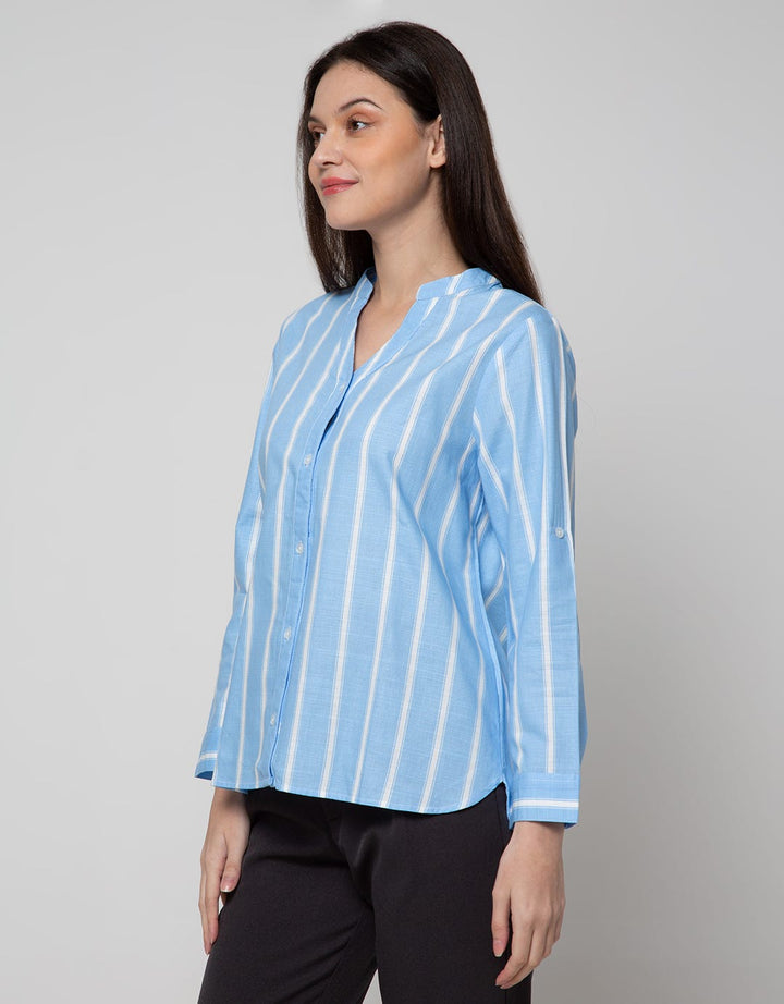 St. Yves Long Blouse Cotton Slub Print