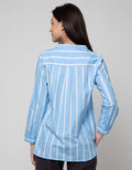 St. Yves Long Blouse Cotton Slub Print