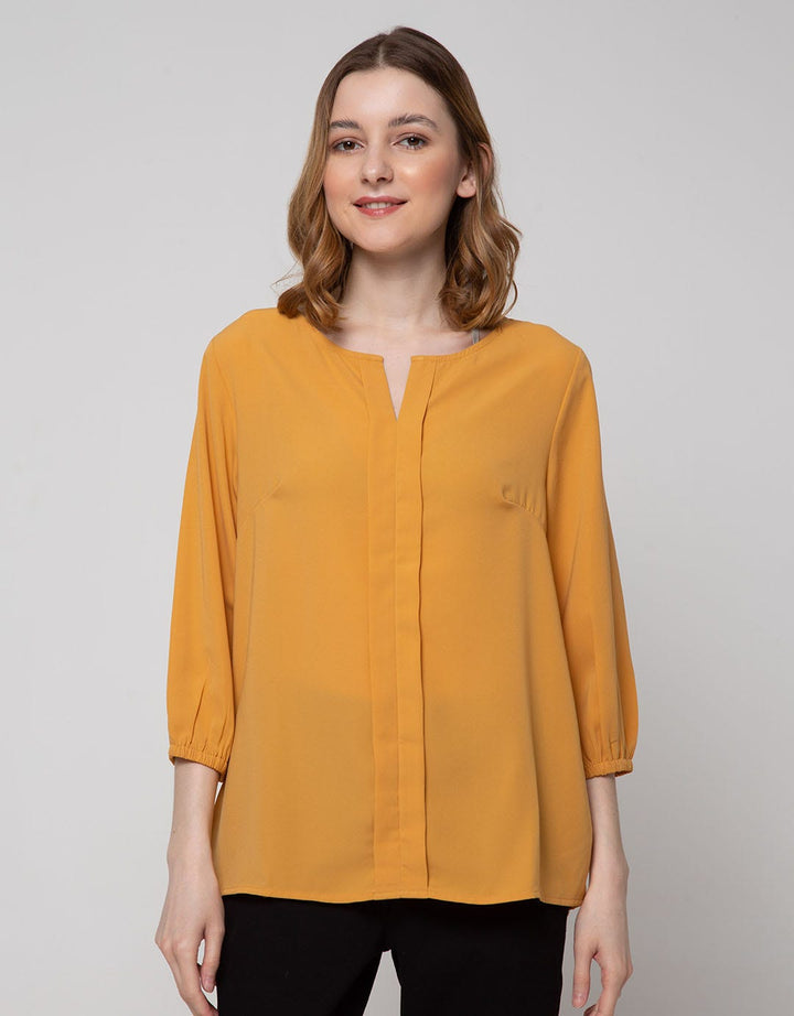 St. Yves Long Sleeve Blouse 78 Top V Neck Opnezel