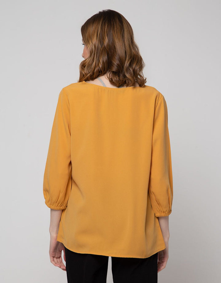 St. Yves Long Sleeve Blouse 78 Top V Neck Opnezel