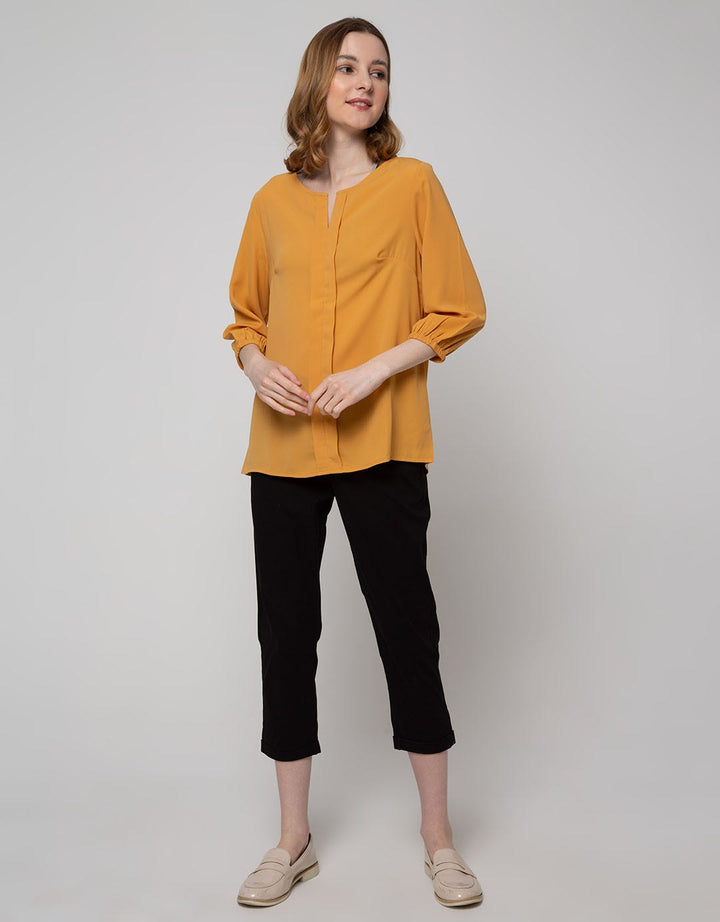 St. Yves Long Sleeve Blouse 78 Top V Neck Opnezel
