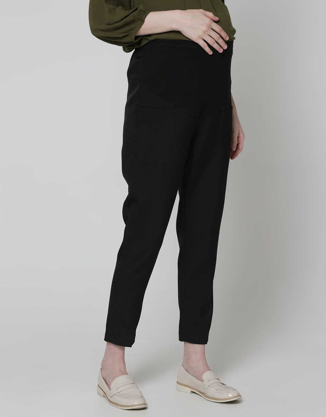 St. Yves Mom Woven Side Celana Panjang Wanita
