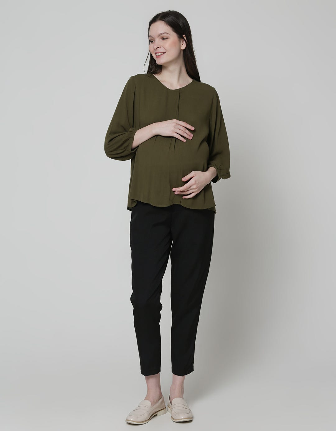 St. Yves Mom Woven Side Celana Panjang Wanita