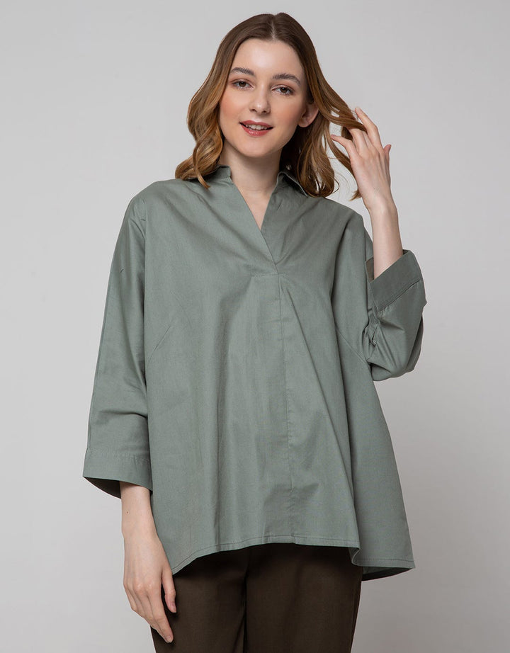 Nevada Long Sleeve Shirt Solid Cotton Skipper