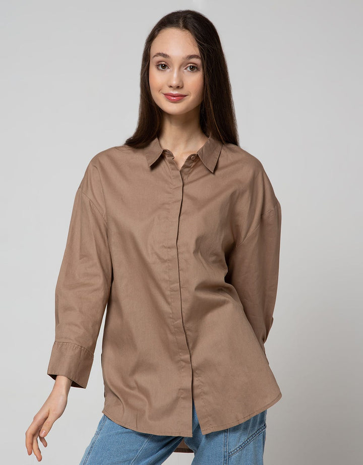 Nevada Long Sleeve Shirt Solid Oversize