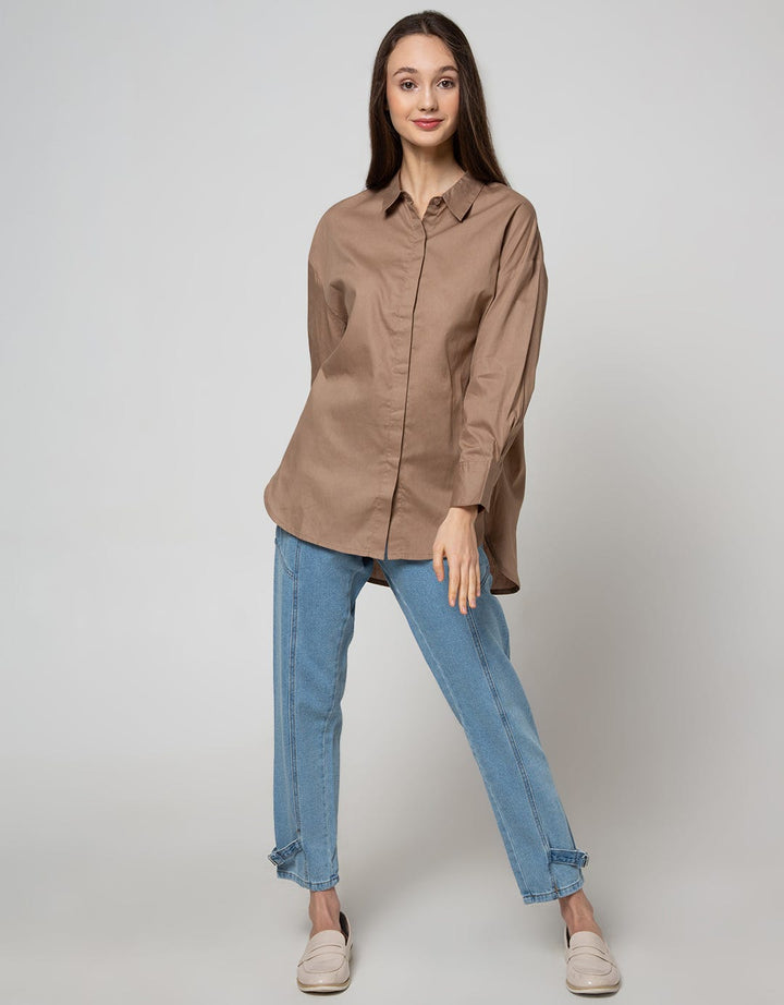 Nevada Long Sleeve Shirt Solid Oversize