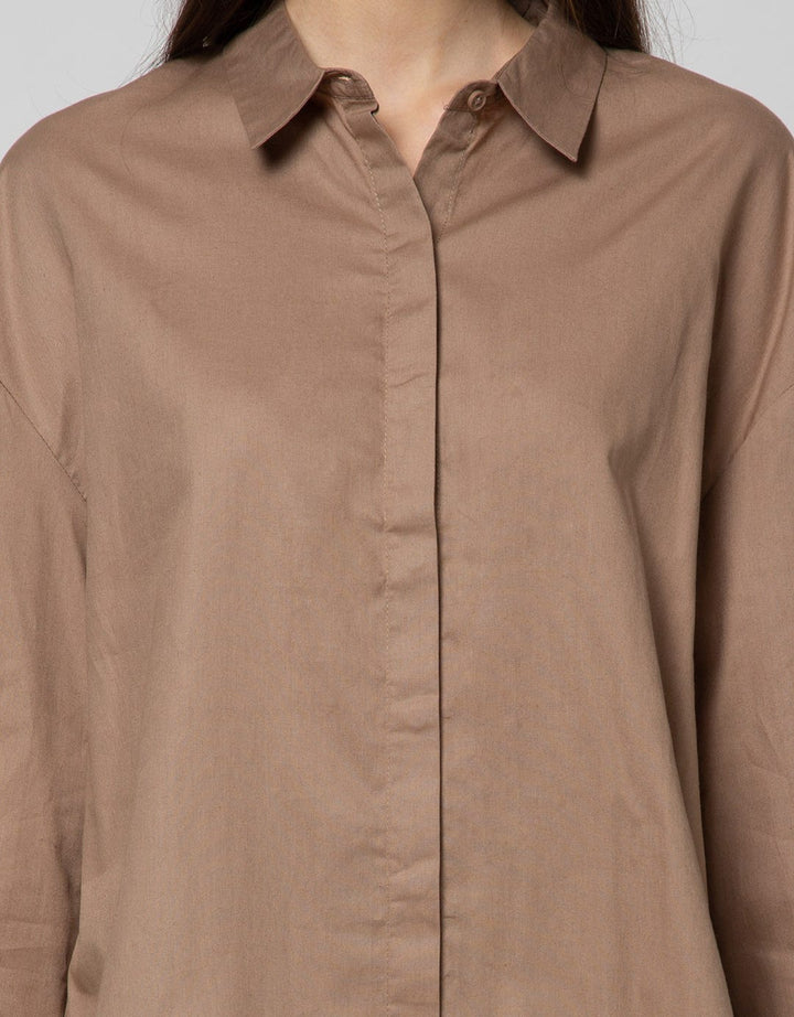 Nevada Long Sleeve Shirt Solid Oversize