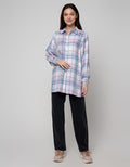 Nevada Long Sleeve Shirt New Long Top Check Rayon