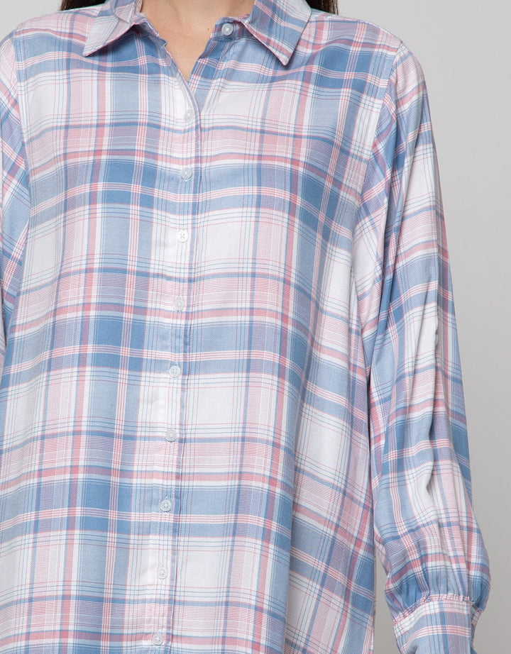 Nevada Long Sleeve Shirt New Long Top Check Rayon