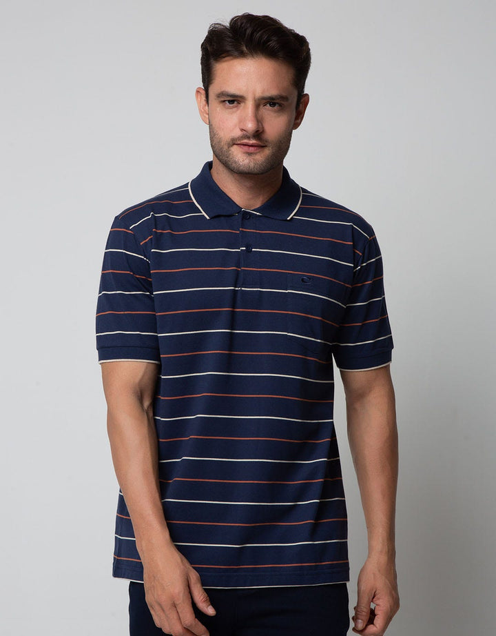 Cole Short Sleeve Polo Shirt Stripe Fider
