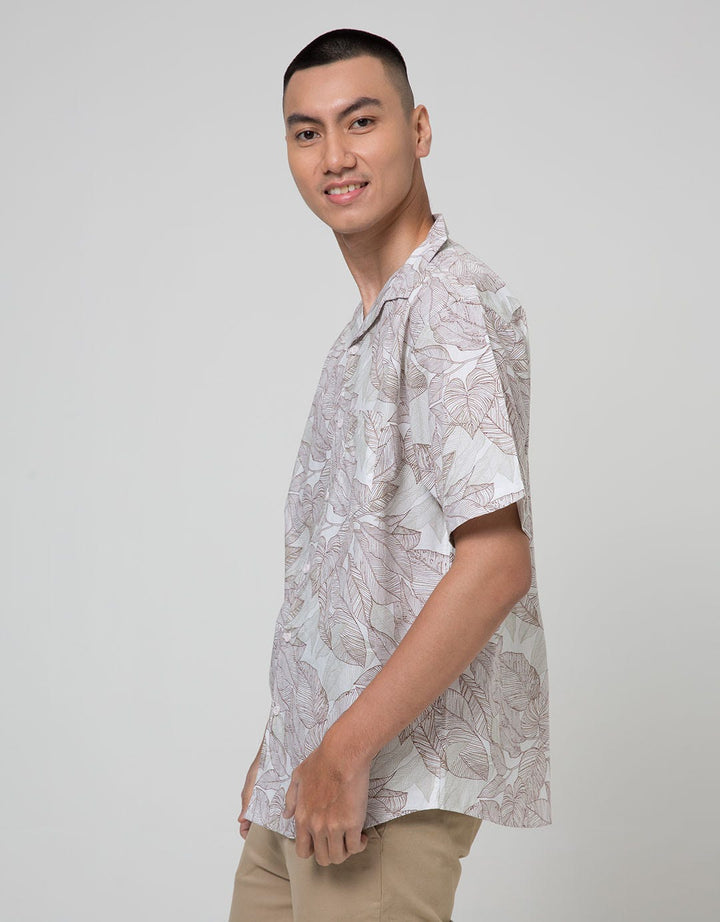 Cole Short Sleeve Shirt Print Camp Collar Nature