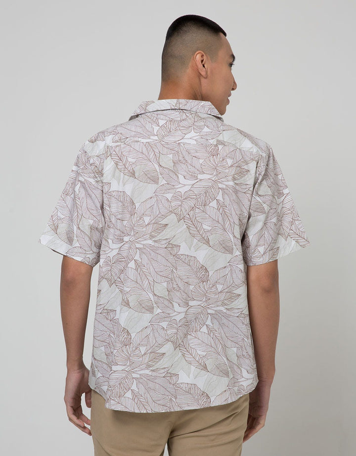 Cole Short Sleeve Shirt Print Camp Collar Nature