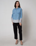 Nevada Long Sleeve Shirt Denim Combinasi