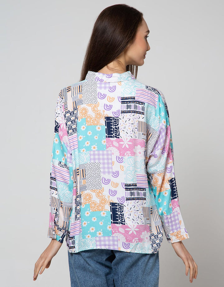 Nevada Long Sleeve Shirt Abstract Flower Print