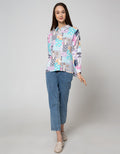 Nevada Long Sleeve Shirt Abstract Flower Print