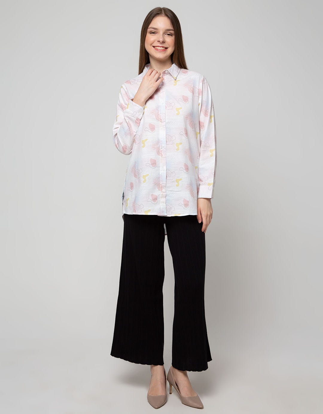 Nevada Long Sleeve Shirt Long Cotton Print