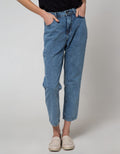 Nevada Denim Long Pants Stripe Multi Button