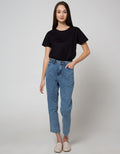 Nevada Denim Long Pants Stripe Multi Button