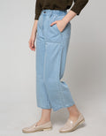 Nevada Denim Long Pants Paperbag Culottes