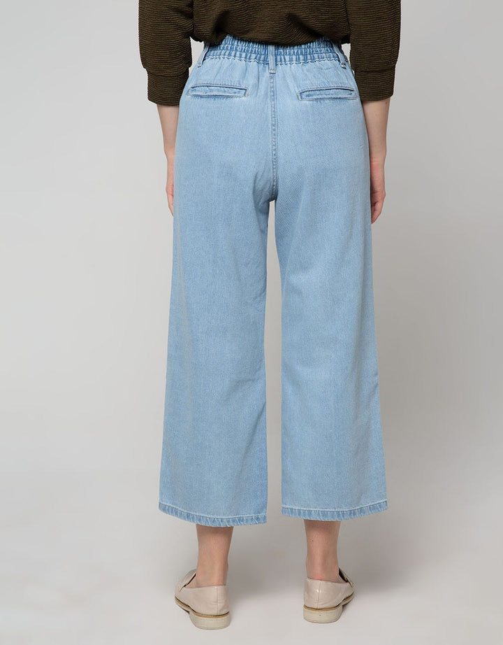 Nevada Denim Long Pants Paperbag Culottes