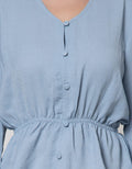 Connexion Long Sleeve Blouse Polycrepe Vneck Elastic Waist