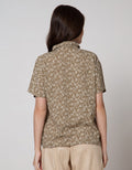 Connexion Short Sleeve Shirt Poly Boxy Dolman Sleeve Print Flower Sulur