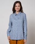 Connexion Long Sleeve Shirt Rayon Plat Print Flower Ditsies