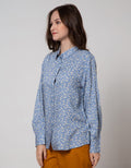 Connexion Long Sleeve Shirt Rayon Plat Print Flower Ditsies