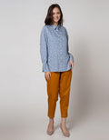 Connexion Long Sleeve Shirt Rayon Plat Print Flower Ditsies