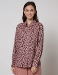 Connexion Long Sleeve Shirt Rayon Plat Print Flower Ditsies