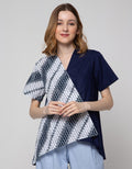 Connexion Short Sleeve Blouse Batik Parang Combi Plain