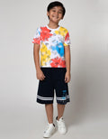 Little M Short Sleeve T-Shirt Tie Dye Dino Moving
