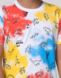 Little M Short Sleeve T-Shirt Tie Dye Dino Moving