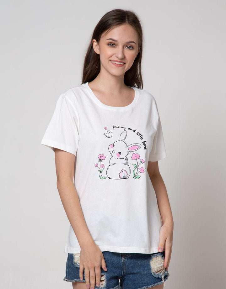 Nevada Short Sleeve T-Shirt Print Bunny And Little Bird