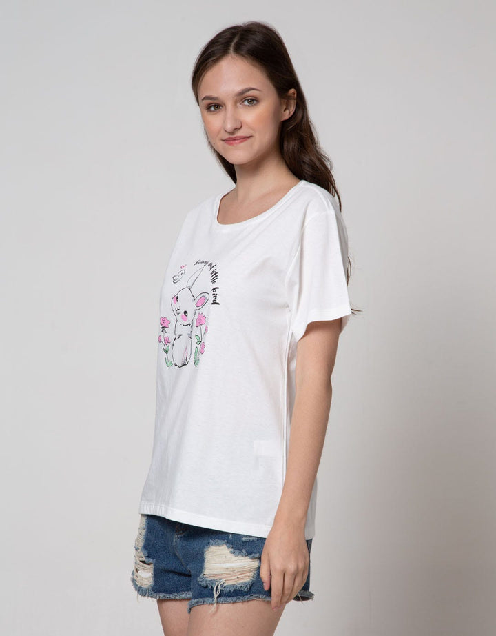 Nevada Short Sleeve T-Shirt Print Bunny And Little Bird