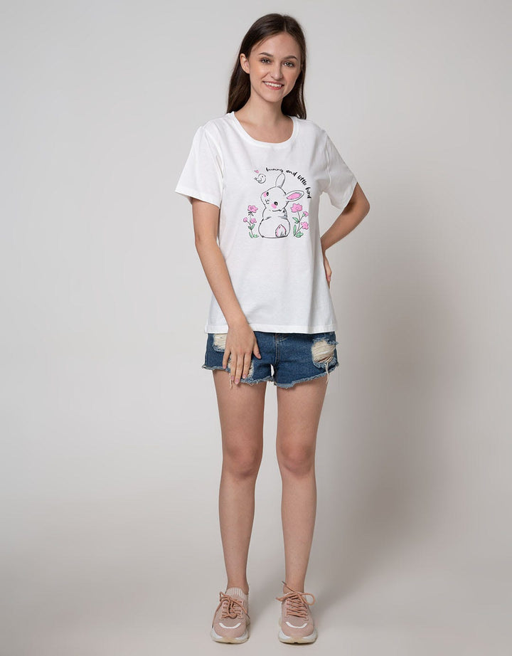 Nevada Short Sleeve T-Shirt Print Bunny And Little Bird
