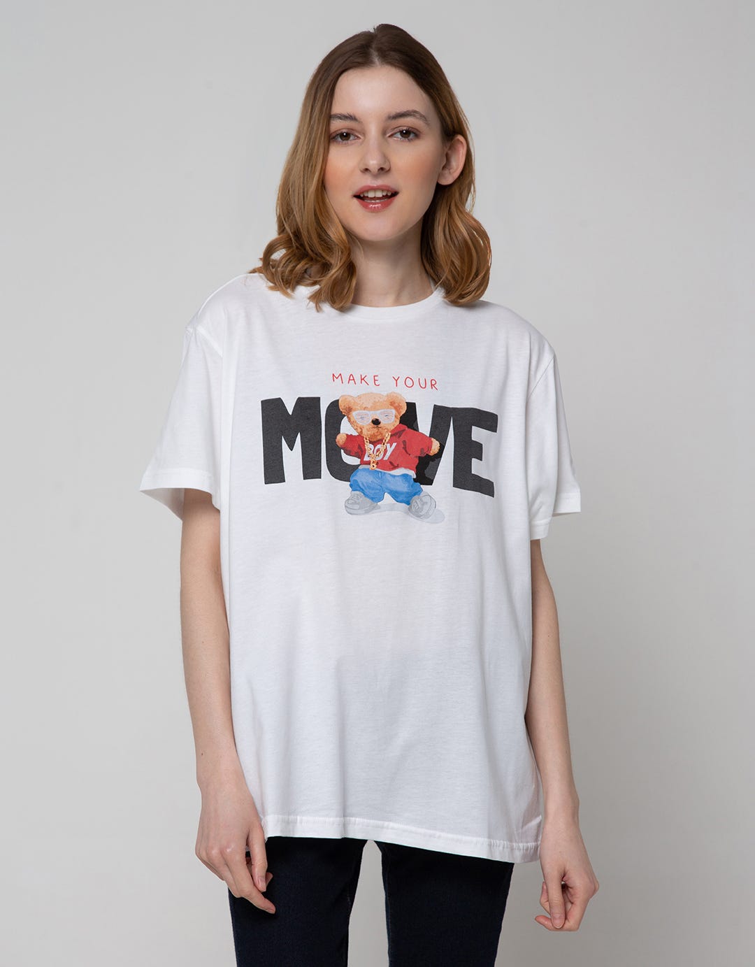 Nevada Short Sleeve T-Shirt Oversized Bear Make Your Move