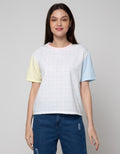 Nevada Short Sleeve T-Shirt Colorblocking Checked