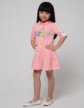 Little M Short Sleeve Midi Dress Hoody Happy Stripe Lengan