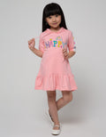 Little M Short Sleeve Midi Dress Hoody Happy Stripe Lengan