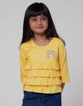 Little M Long Sleeve Shirt Woven Ruffle Indian Aplikasi