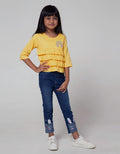 Little M Long Sleeve Shirt Woven Ruffle Indian Aplikasi