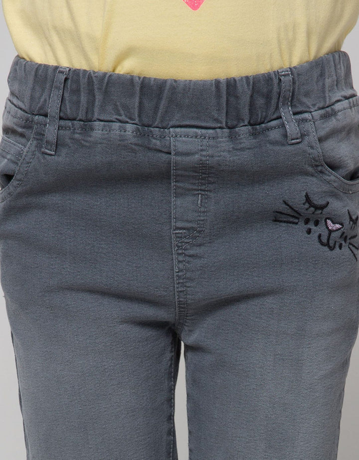 Little M Long Pants Jeggings Denim Bunny Applique