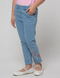 Little M Denim Long Pants Jegging Aplikasi Unicorn