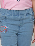 Little M Denim Long Pants Jegging Aplikasi Unicorn