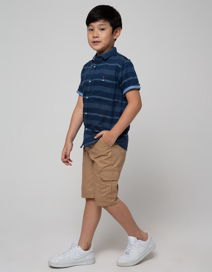 Nevada Short Sleeve Shirt Print Stripe Yarn Dyed