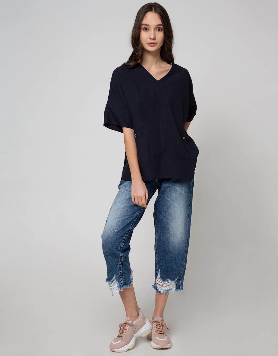 Lois Girl Blouse V-Neck